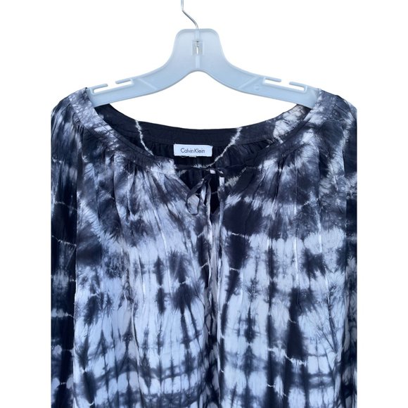 Calvin Klein Women's M Medium to Large L Tie dye Silk blouse - Picture 7 of 10